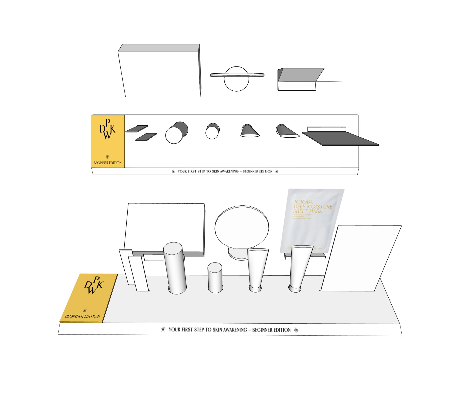 Graphic of a typography specimen showing the alphabet and numerals on top of a dark gray background.