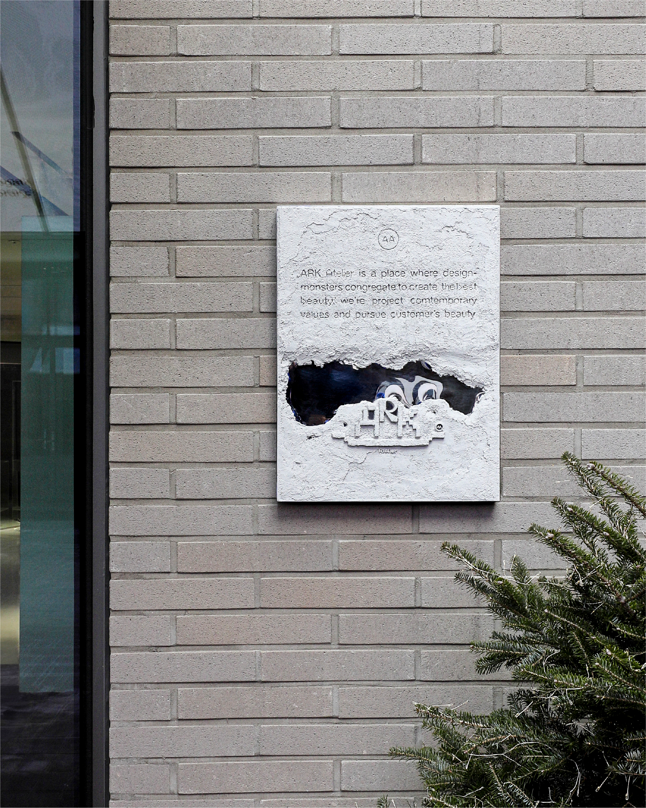 Graphic depicting a hexagonal cropped photo of an interior room design with grid lines along its borders.